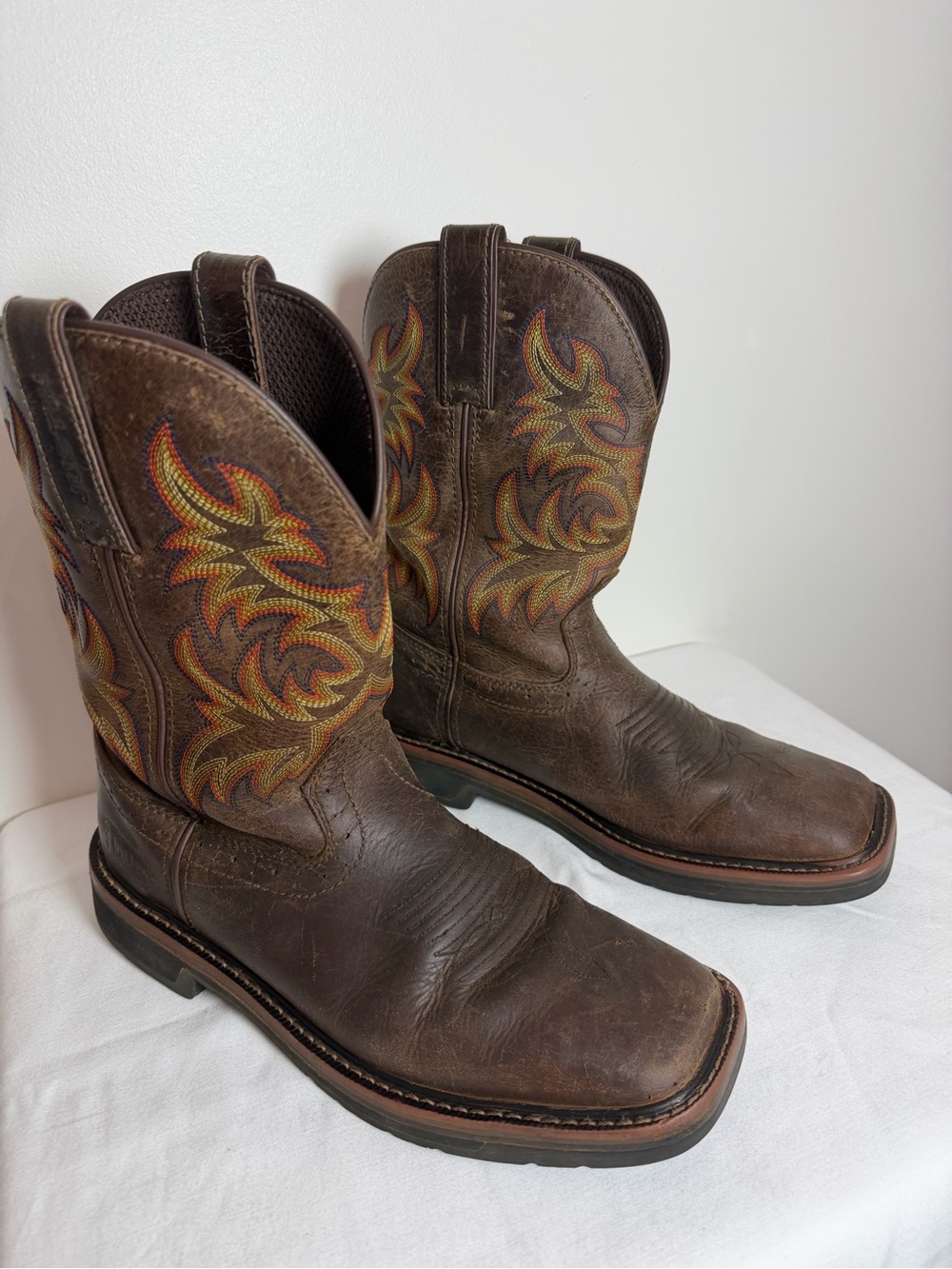 Justin Stampede Driller Steel Toe Work Boots Men 9D Cowboy Western No Size Tag
